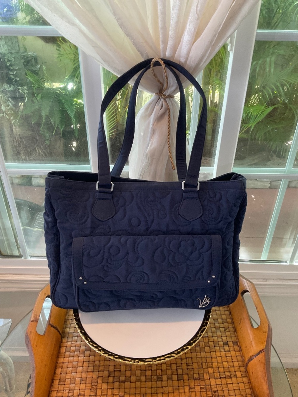 Vera Bradley Black Quilted Tote Bag